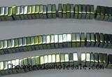 CHE572 15.5 inches 1*3*3mm square plated hematite beads wholesale