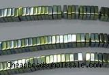 CHE582 15.5 inches 1*4*4mm square plated hematite beads wholesale