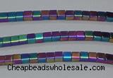 CHE603 15.5 inches 3*3mm cube plated hematite beads wholesale