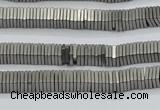 CHE618 15.5 inches 1*2*2mm square matte plated hematite beads