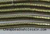 CHE642 15.5 inches 1*2mm tyre plated hematite beads wholesale