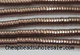 CHE643 15.5 inches 1*2mm tyre plated hematite beads wholesale