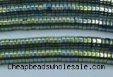 CHE645 15.5 inches 1*2mm tyre plated hematite beads wholesale