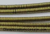 CHE671 15.5 inches 1*2mm tyre matte plated hematite beads