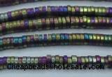 CHE684 15.5 inches 1*4mm tyre matte plated hematite beads