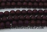 CHE724 15.5 inches 4mm round matte plated hematite beads wholesale