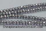 CHE731 15.5 inches 2*3mm faceted rondelle plated hematite beads