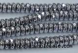 CHE734 15.5 inches 4*8mm faceted rondelle plated hematite beads