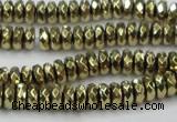 CHE739 15.5 inches 4*8mm faceted rondelle plated hematite beads