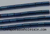 CHE765 15.5 inches 2*4mm tube plated hematite beads wholesale