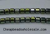 CHE779 15.5 inches 2*2mm drum plated hematite beads wholesale