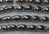 CHE810 15.5 inches 5*8mm rice plated hematite beads wholesale