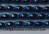 CHE815 15.5 inches 5*8mm rice plated hematite beads wholesale