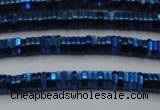 CHE831 15.5 inches 1*2mm hexagon plated hematite beads wholesale