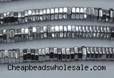 CHE833 15.5 inches 1*3mm hexagon plated hematite beads wholesale