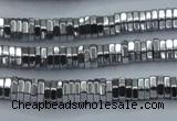 CHE841 15.5 inches 1*4mm hexagon plated hematite beads wholesale