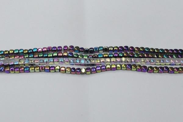 CHE860 15.5 inches 3*3mm dice platedhematite beads wholesale