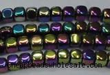 CHE871 15.5 inches 4*4mm dice platedhematite beads wholesale