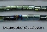 CHE890 15.5 inches 2*2mm faceted tube plated hematite beads wholesale