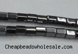 CHE895 15.5 inches 3*3mm faceted tube hematite beads wholesale