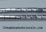 CHE896 15.5 inches 3*3mm faceted tube plated hematite beads wholesale