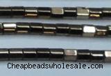 CHE897 15.5 inches 3*3mm faceted tube plated hematite beads wholesale