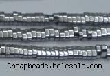 CHE928 15.5 inches 1*2*3mm oval plated hematite beads wholesale