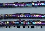 CHE933 15.5 inches 1*2*3mm oval plated hematite beads wholesale