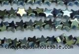 CHE941 15.5 inches 4mm star plated hematite beads wholesale