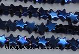 CHE951 15.5 inches 6mm star plated hematite beads wholesale