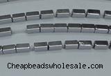 CHE954 15.5 inches 2*4mm cuboid plated hematite beads wholesale