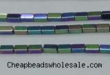 CHE958 15.5 inches 2*4mm cuboid plated hematite beads wholesale