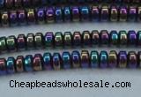 CHE963 15.5 inches 1.5*3mm rondelle plated hematite beads wholesale