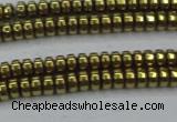 CHE964 15.5 inches 1.5*3mm rondelle plated hematite beads wholesale