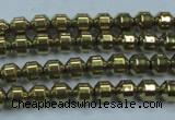 CHE973 15.5 inches 4*4mm plated hematite beads wholesale