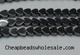 CHE990 15.5 inches 4*4mm heart hematite beads wholesale