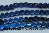 CHE996 15.5 inches 4*4mm heart plated hematite beads wholesale