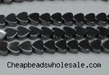 CHE998 15.5 inches 6*6mm heart hematite beads wholesale