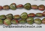 CHG01 15.5 inches 8*8mm heart unakite gemstone beads wholesale