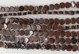 CHG105 15.5 inches 6mm flat heart mahogany obsidian beads wholesale