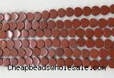 CHG121 15.5 inches 8mm flat heart red jasper beads wholesale