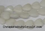 CHG23 15.5 inches 10*10mm heart white jade gemstone beads wholesale