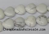 CHG32 15.5 inches 12*12mm heart white howlite turquoise beads wholesale