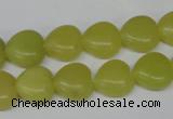 CHG33 15.5 inches 12*12mm heart olive jade gemstone beads wholesale