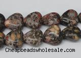 CHG35 12*12mm heart red leopard skin jasper beads wholesale