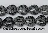 CHG37 15.5 inches 12*12mm heart snowflake obsidian beads wholesale