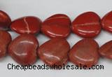 CHG49 15.5 inches 14*14mm heart red jasper beads wholesale