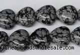 CHG50 15.5 inches 14*14mm heart snowflake obsidian beads wholesale