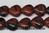 CHG51 15.5 inches 14*14mm heart mahogany obsidian beads wholesale