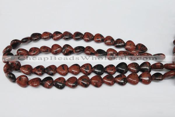 CHG51 15.5 inches 14*14mm heart mahogany obsidian beads wholesale